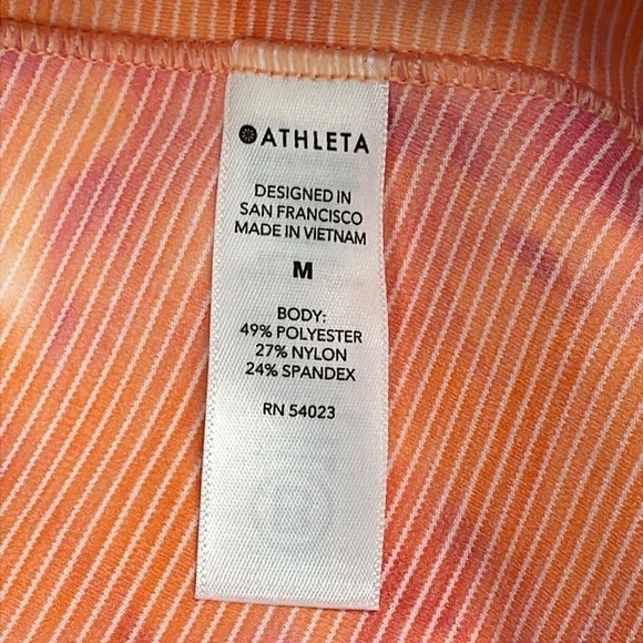 Athleta Salutation Stash Pocket II Capri Leggings Peach Tie Dye Yoga Sz M - Picture 7 of 11